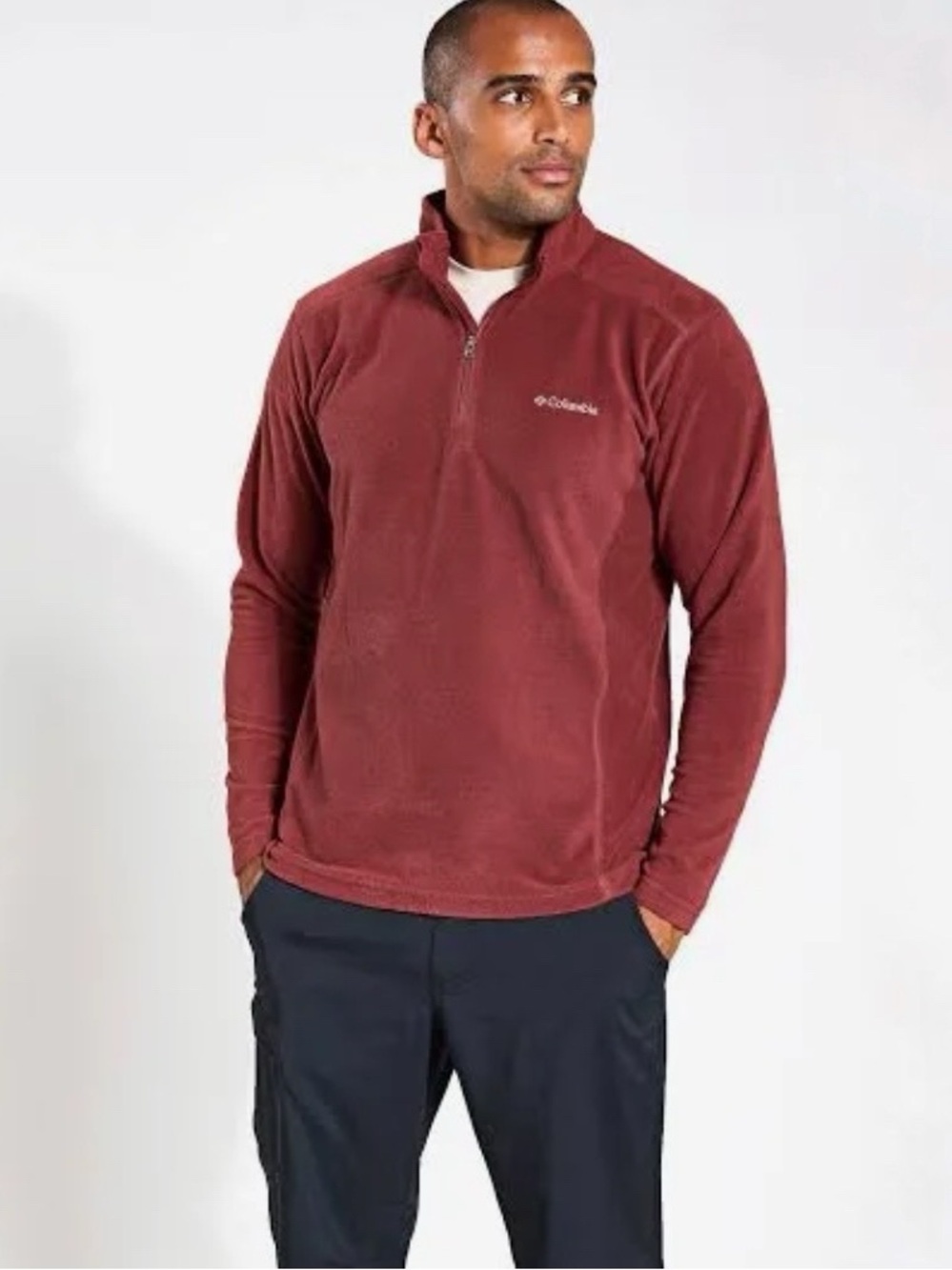 Columbia Men's Klamath Range II Half Zip Fleece Pullover Maroon Size Large